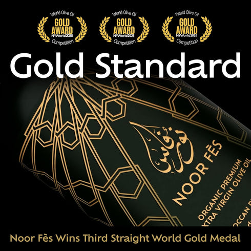 20+ 584 17 Oz. NOOR FS Awards EVOO | Polyphenol Rich mg/kg | USDA Organic Extra Virgin Olive Oil | Moroccan Picholine |