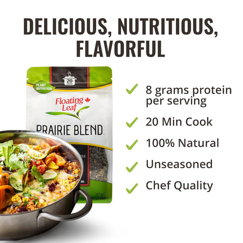 1 Pack 14 x ounces Prairie Blend, Brown Rice, Wild Rice, Hulled Millet, and Sprouted French Lentils and Quinoa, Non