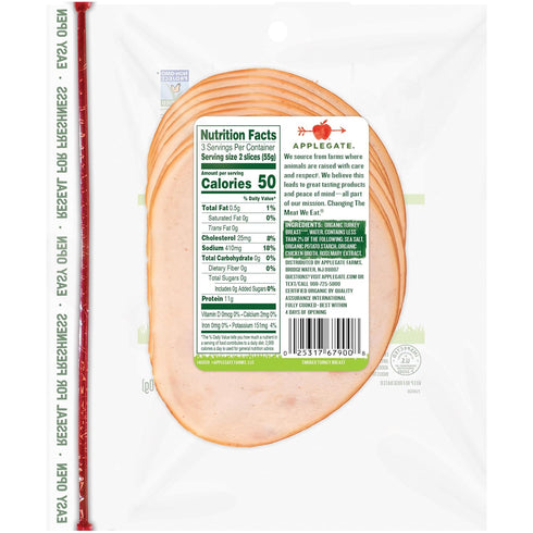 Applegate 6 oz , Organic Smoked Turkey SL