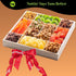 (12 Package, NUT CRAVINGS - Easter Dried Fruit & Mixed Nuts Gift Basket in Reusable Wooden Tray + Ribbon Assortments)