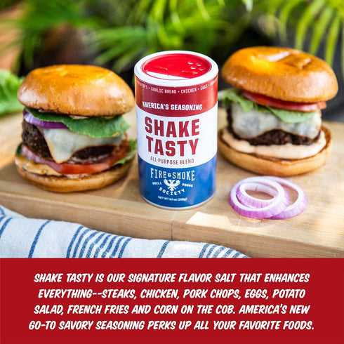 8.1 oz Fire & Smoke Society Shake Tasty All Purpose Seasoning | BBQ Rubs for Smoking and Grilling | Steak, Chicken