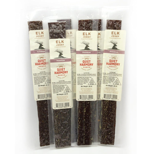 Quiet Harmony Ranch Pemmican Elk Jerky from - 0.65 oz each, 100% Elk Meat -