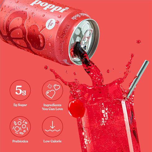 Pack 12 Oz, Pack 12, Packaging Poppi Sparkling Prebiotic Soda Beverage with Apple Cider Vinegar, Seltzer Water
