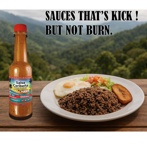 10.5 oz 2 Pack Chiletico Caribbean Hot Sauce, Strong Heat Level Handcrafted from Costa Rica with Fresh Vegetables