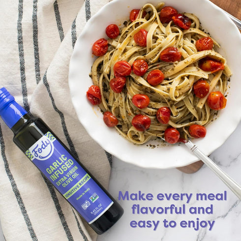 8.45 Oz, Fody Foods Garlic Infused Extra Virgin Olive Oil, Low FODMAP Certified, Gut & IBS Friendly, Cold-Pressed