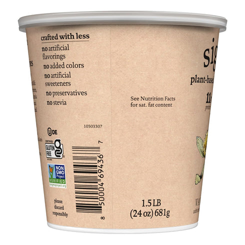24 Oz siggi's Plant-Based Coconut Blend, Vanilla Dairy Free Snack, More Protein Than Sugar, Blue