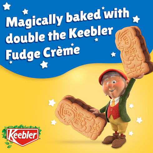13 oz Keebler E.L. Fudge Double Stuffed Elfwich Cookies, Sandwich Cookies Stuffed with Crme Filling