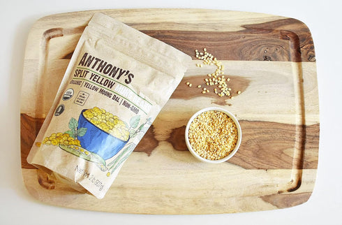 2 lb, Anthony's Organic Split Yellow Mung Bean, Moong Dal, Gluten Free, Non GMO, Vegan