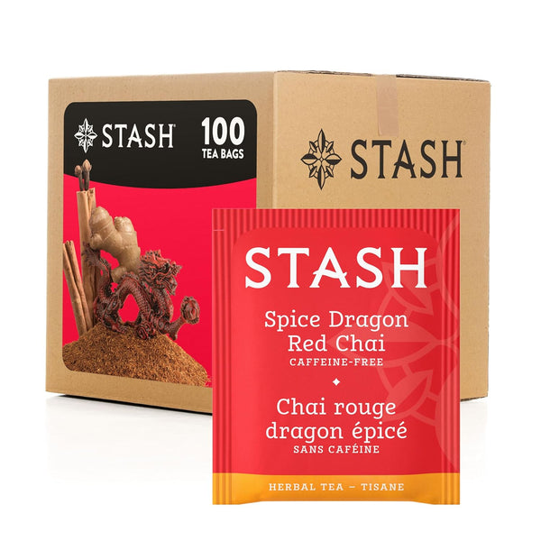 Stash Tea Spice Dragon Red Chai Herbal Tea, Box of 100 Tea
