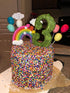 Palksky Colorful Rainbow Cake Topper/Wedding Cake Flags/Cupcake Picks Set - Includes Cloud Balloon Moon Stars