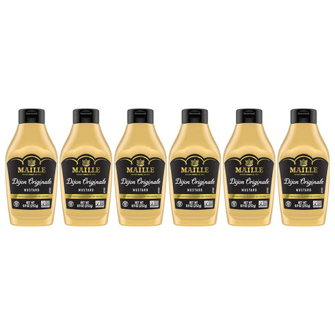 Maille Mustard Dijon Originale Squeeze 8.9 Oz, Pack Of 6, 8.9 Oz
