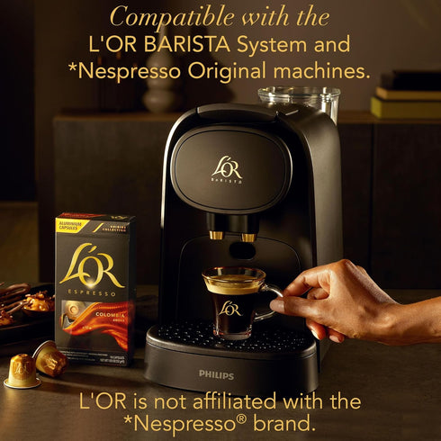 L'OR 50 Count DECAF Espresso Capsules, DECAF Ristretto, Single-Serve Aluminum Coffee Capsules Compatible with the