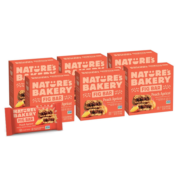 Nature's Bakery Whole Wheat Fig Bars, Peach Apricot, Real Fruit, Vegan, Non-GMO,
