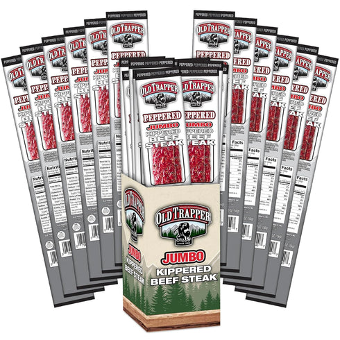 Old Trapper Kippered Steak, Peppered Flavor, Two-Ounce Individually Wrapped Packages, Spicy Meat
