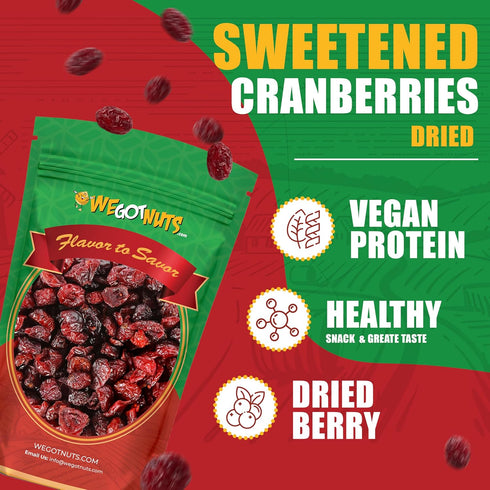5 (80oz) Dried Cranberries Pounds By We Got Nuts Sweetened Cranberries for Salads, Cooking, and Baking