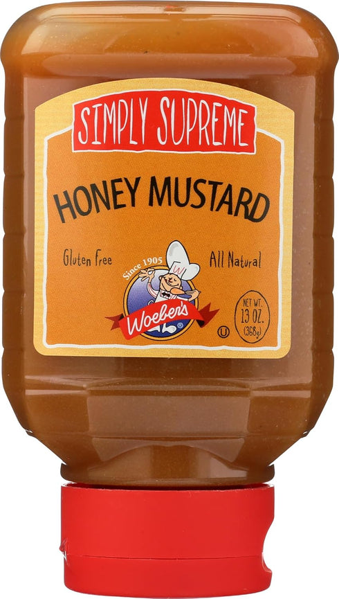 Woeber's Simply Supreme Honey Mustard, All Natural, Kosher, Gluten Free, 13 Ounce (Pack