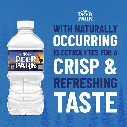 12 Pack 12 Oz Deer Park Spring Water, - Crisp Refreshing Taste - Fl