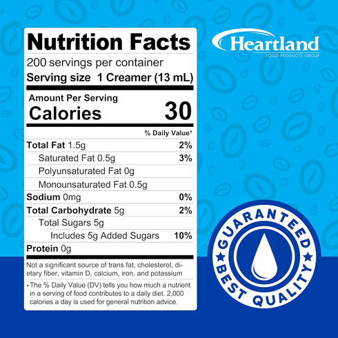 Heartland Non Dairy Liquid Coffee Creamer, French Vanilla, 200 Single Serve Cups, Shelf Stable, No Refrigeration