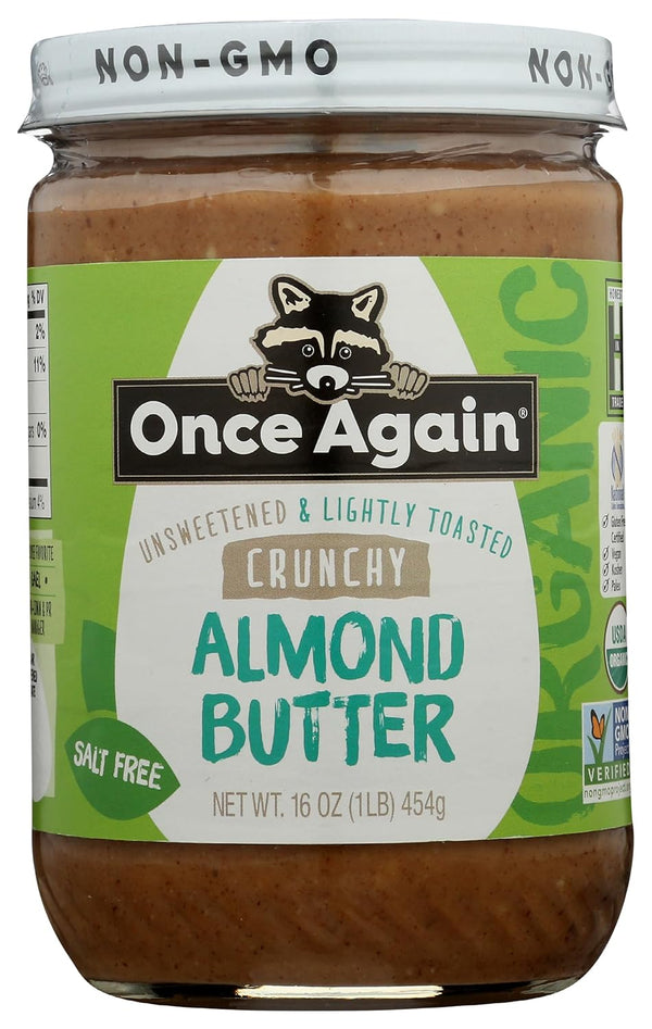 Once Again Organic Crunchy Almond Butter, 16oz - Lightly Toasted - Salt