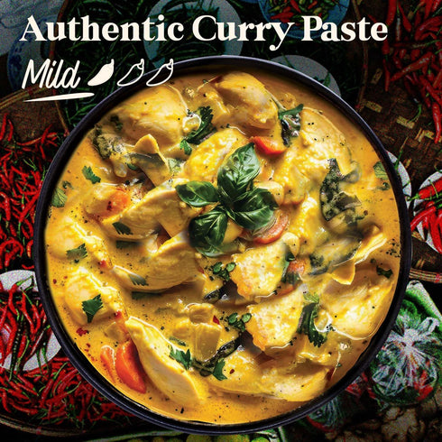 4 Oz (1 Homiah Yellow Curry Paste, Vegan, Gluten-Free, Non-GMO Thai Paste with Turmeric, Thai Essentials for Kitchen