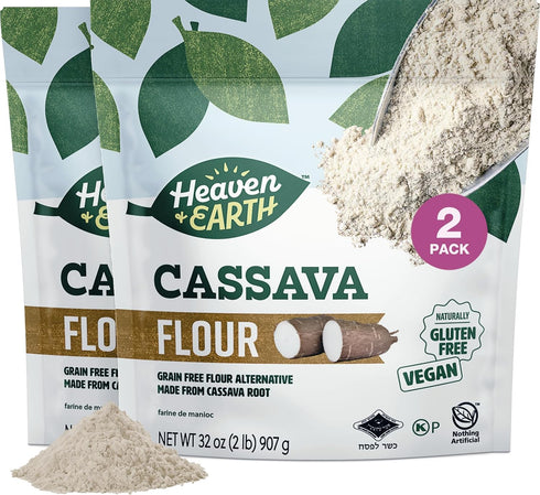 Heaven & Earth Cassava Flour, (2 Pack) = 4 Pounds | Gluten