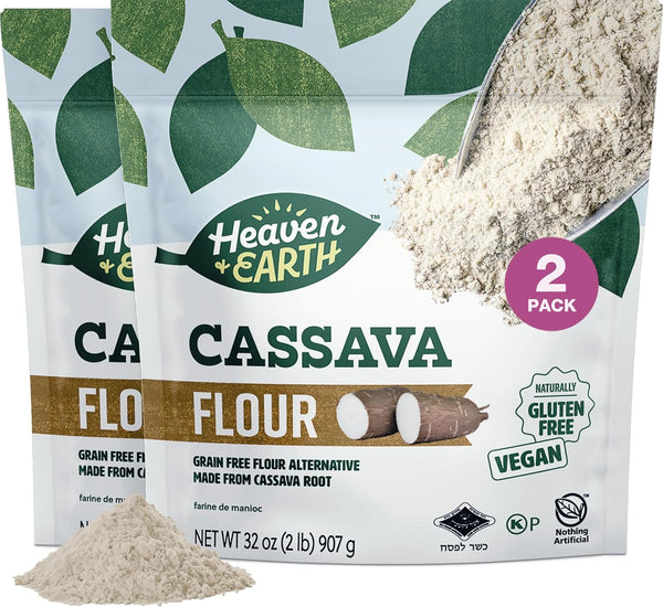 Heaven & Earth Cassava Flour, (2 Pack) = 4 Pounds | Gluten