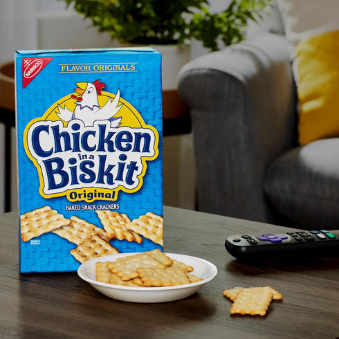 NABISCO 6 7.5 oz Chicken in a Biskit Original Baked Snack Crackers, Bulk Lunch Snacks, - Boxes