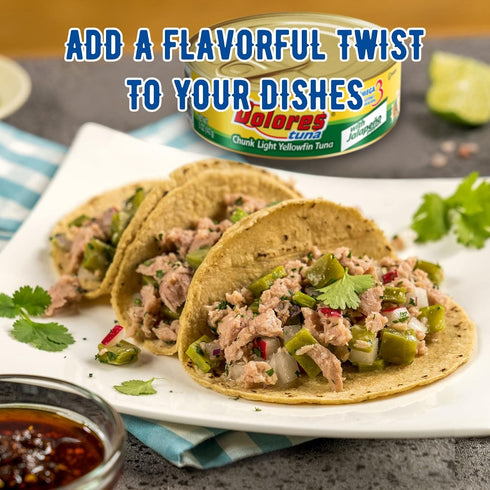 5 Dolores Yellow Fin Tuna with Jalapenos, Ounce