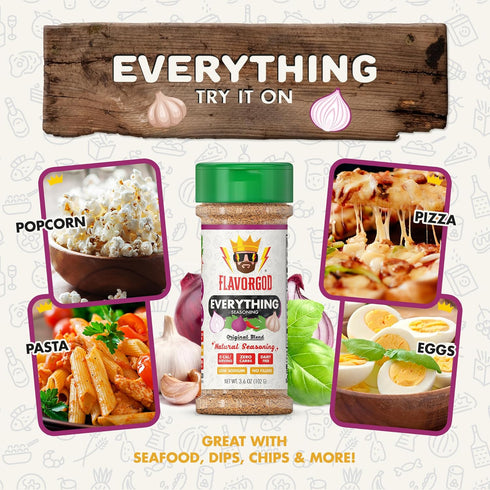 Everything Seasoning Mix by Flavor God, Low Sodium, Non-GMO, Keto, for Chicken and Tacos