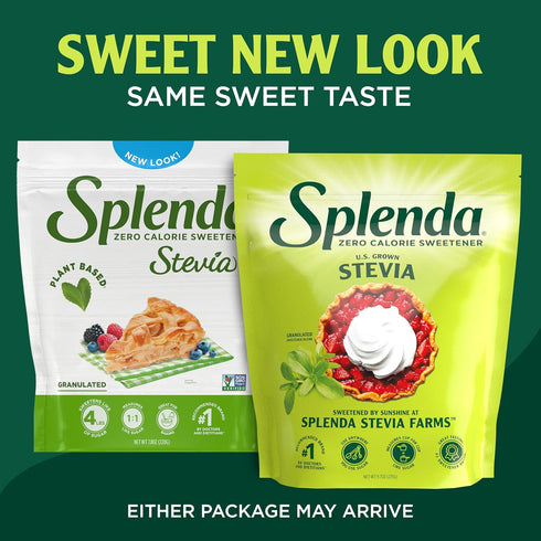SPLENDA Stevia Zero Calorie Sweetener for Baking, Plant Based Sugar Substitute Granulated Powder, 9.7oz Resealable Pouch