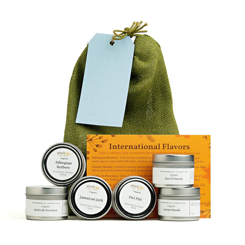 Spice Blends of the World Gift Bag - 6 Organic International Spices