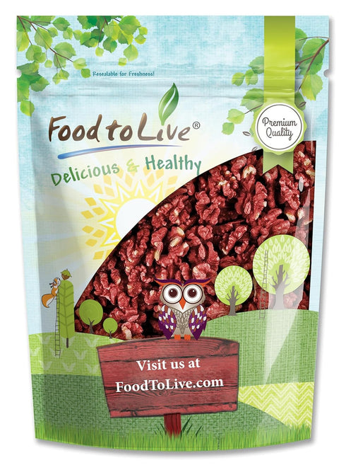Food to Live - California Livermore Red Walnuts, 8 Ounces Raw, No
