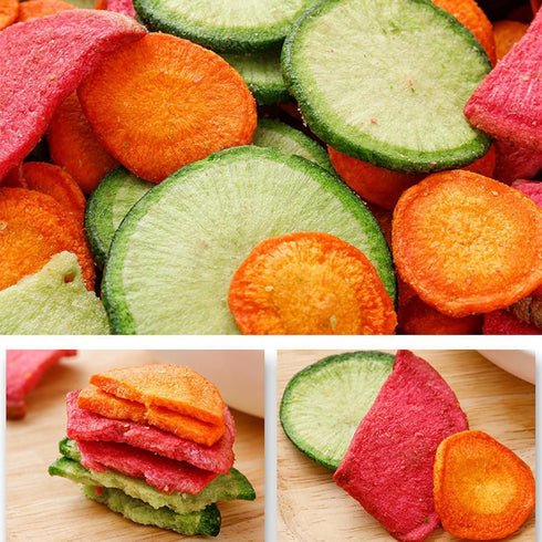 laweny 6.70oz snacks190g Dry radish slices freeze-dried three-color radish slices fruit and vegetable crisp slices