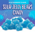 Gummy 1 Sour Bears Candy | Pound Bag | Gelatin Free Chewy Blue Candy | Blue Raspberry Jelly Bears for Baby Showers