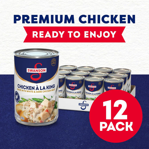10.5 OZ (12 Pack) Swanson Canned Chicken a la King With White and Dark Chicken Meat, Can