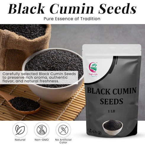 1 LB, 100% Black Cumin Seeds Nigella Sativa, Pure & Natural, Premium Quality Kalonji Seeds, Perfect for Seasoning