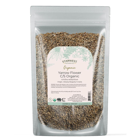 Starwest Botanicals Organic Yarrow Flowers - Dried Loose Leaf Herb for Tea,