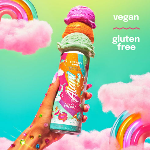 12 Oz, Alani Nu Energy Drink, Sherbet Swirl, Fl Zero Sugar, Gluten Free, Vegan, B Vitamins
