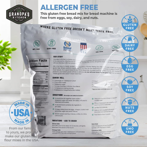 Grandpa's Kitchen 4lbs Gluten Free Baking Flour Blend, All Purpose Gluten Free Baking Flour, Made of Potato Starch