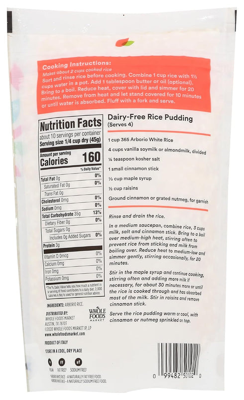 365 16 by Whole Foods Market, Arborio White Rice, Ounce