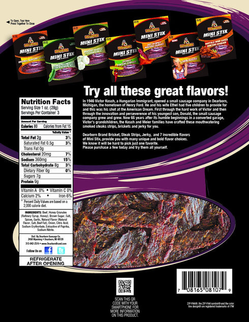 Dearborn 3 Oz. (8 Pack) Steakhouse Strips From Angus Beef