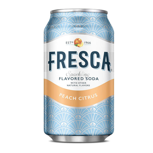 Fresca 12 oz, 12 Pack Peach Soda Sparkling Flavored Soft Drink Zero Calorie and Sugar Free, fl