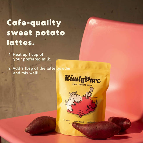 KimlyParc 10 oz (10 Korean Sweet Potato Latte Mix, Real Goguma Powder, Allulose Sweetened, Vegan, Caffeine Free, Dairy