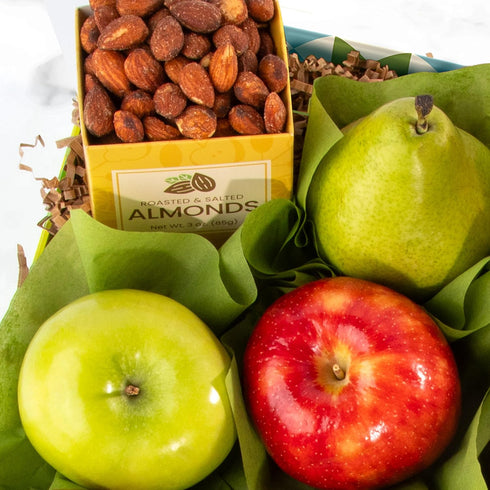 Fruitfully Classic Fresh Fruit Basket with Cheese and Nuts - Happy Birthday Edition