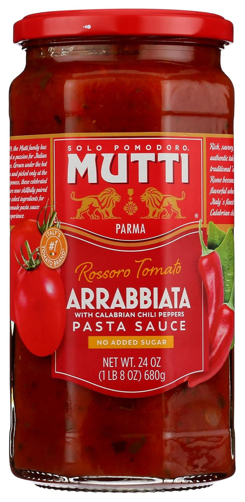 Mutti Arrabbiata Pasta Sauce, No Added Sugar, Vegan Friendly, Gluten Free &