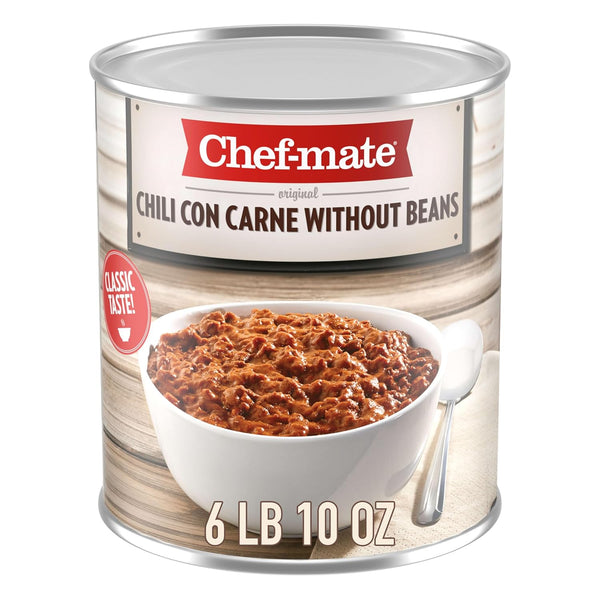 Chef-mate Beef Chili, Canned Chili with Meat, No Beans, 6 lb 10