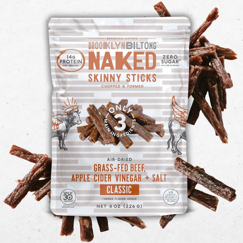 Brooklyn Biltong Naked Skinny Sticks (Naked 8 oz, Pack of 1) -