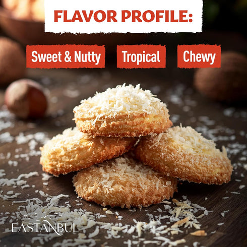 11.3oz, 100% Eastanbul Shredded Coconut, Unsweetened Coconut Flakes, Natural Shreds, Finely Shredded, Desiccated
