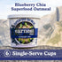 6g 2.1 (6 Pack) Earnest Eats Superfood Oatmeal Cups - Blueberry Chia Plant Protein, Gluten Free, Vegan, On-the-Go