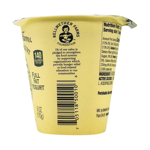Bellwether Farms 6 oz , Sheep Milk Yogurt, Plain